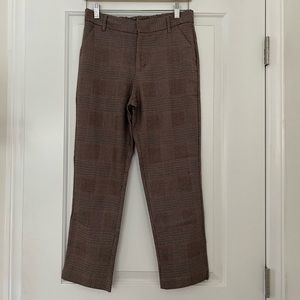 Zara Brown Straight Leg Pants/Trousers